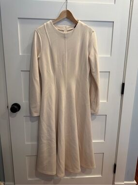 Women’s Cream Long-Sleeve A-Line Dress